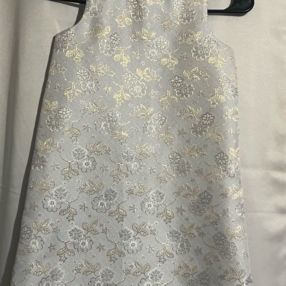 Rachel ZoeBaby Blue with a floral pattern, gold accents and pearls